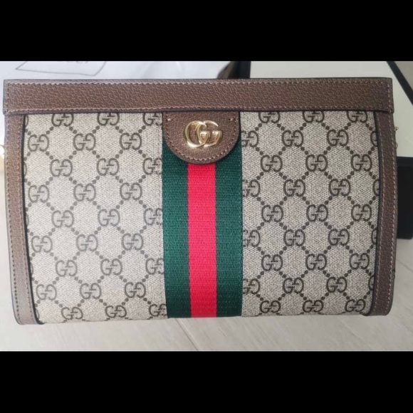 Beige Leather Crossbody Handbag - Picture 9 of 11